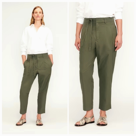 Everlane The Poplin Pleated Taper Pant Size 14 Barrel Leg Parachute Baggy - Picture 1 of 11